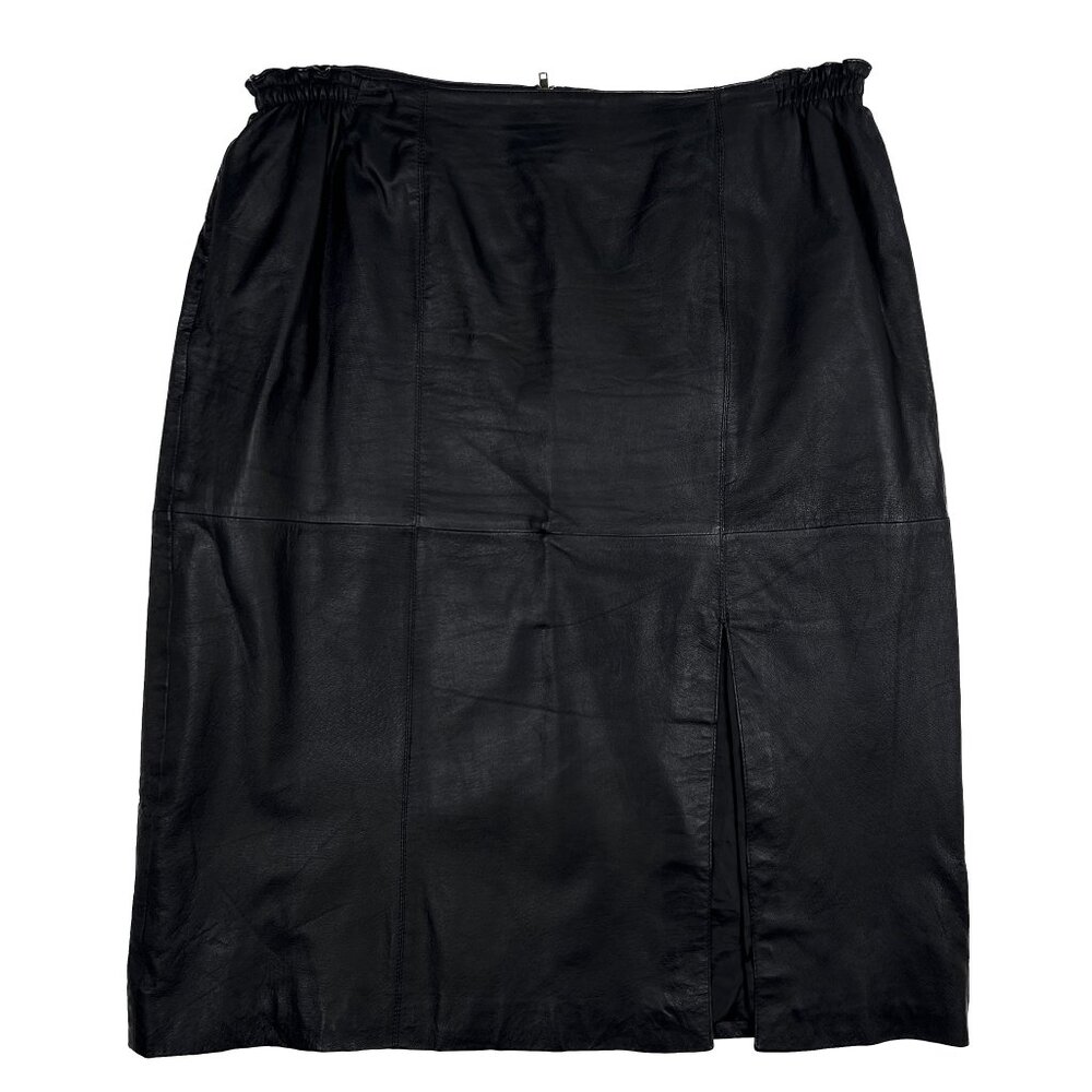 ‘80s Vintage Leather‎ Power Suit Jacket Stretch Slit Skirt Approx Sz 3XL NWOT - Picture 4 of 12